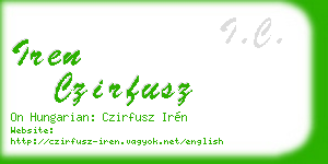 iren czirfusz business card